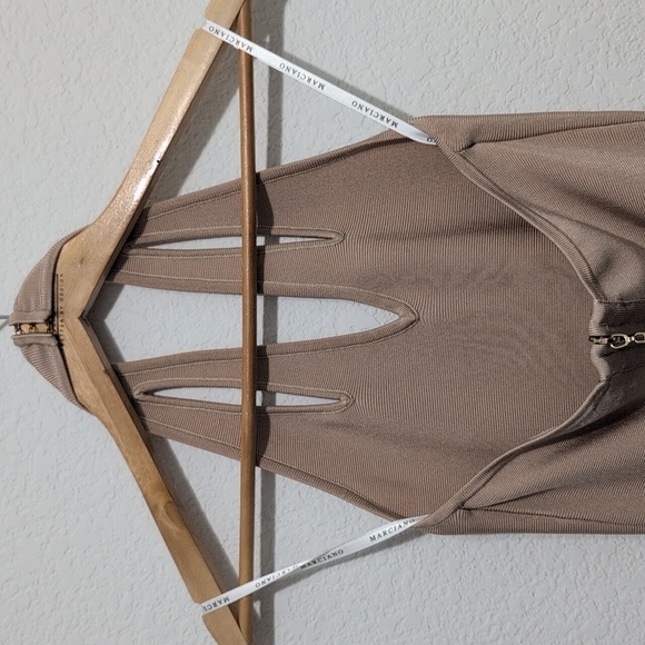 Marciano Los Angeles Tan Beige Halter Bandage Bodycon Dress Size Small - Picture 4 of 9